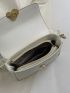 Mini Metal Decor Square Bag White Flap Crossbody Bag