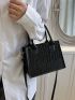 Mini Crocodile Embossed Square Bag