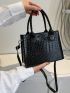 Mini Crocodile Embossed Square Bag