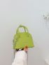 Mini Neon-Green Letter Graphic Dome Bag