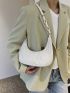 Medium Hobo Bag Minimalist Solid Color For Daily Outing