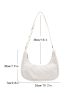 Medium Hobo Bag Minimalist Solid Color For Daily Outing