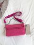 Neon Pink Chain Decor Flap Square Bag