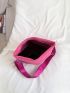 Neon Pink Chain Decor Flap Square Bag