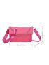 Neon Pink Chain Decor Flap Square Bag