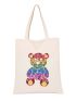 Cartoon Bear Graphic Shopper Bag