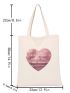 Heart & Slogan Graphic Shopper Bag