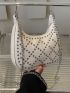 Studded Decor Hobo Bag