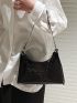 Chain Baguette Bag Black PVC