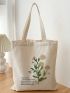 Floral & Slogan Graphic Shopper Bag