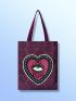 X TarrynAnnIllustration Eye & Heart Pattern Shopper Bag