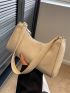 Crocodile Embossed Baguette Bag