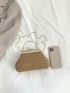 Small Straw Bag Vacation Kiss Lock Top Handle Chain PP