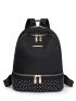 Studded Decor Zipper Backpack