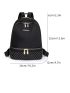 Studded Decor Zipper Backpack