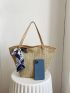 Twilly Scarf Decor Straw Bag