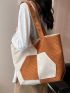 Two Tone Shoulder Tote Bag