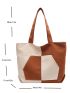 Two Tone Shoulder Tote Bag