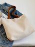 Two Tone Shoulder Tote Bag