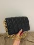 Quilted Flap Chain Square Bag