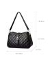 Quilted Buckle Decor Hobo Bag