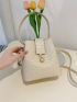 Mini Bucket Bag Crocodile Embossed PU For Daily Life