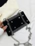 Mini Studded Decor Flap Chain Square Bag