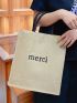 Letter Graphic Shopper Bag