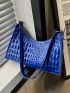 Crocodile Embossed Baguette Bag