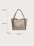 Contrast Binding Shoulder Tote Bag