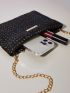 Mini Metal Decor Chain Straw Bag