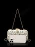 Rhinestone Decor Box Bag