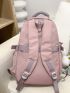 Letter Patch Decor Functional Backpack