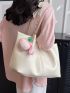 Minimalist Shoulder Tote Bag With Bag Charm