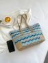 Chevron Pattern Shoulder Tote Bag