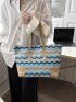 Chevron Pattern Shoulder Tote Bag