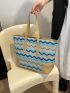 Chevron Pattern Shoulder Tote Bag