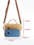 Mini Bucket Bag Tassel Decor Straw Bag For Vacation