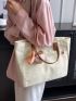 Minimalist Shoulder Tote Bag With Bag Charm