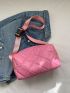 Quilted Bucket Bag Pink Release Buckle Shoulder Bag