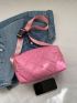 Quilted Bucket Bag Pink Release Buckle Shoulder Bag