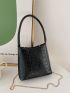 Mini Crocodile Embossed Chain Bucket Bag