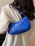 Neon Blue Quilted Detail Hobo Bag