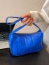 Neon Blue Quilted Detail Hobo Bag