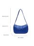 Neon Blue Quilted Detail Hobo Bag