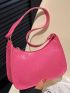 Mini Neon Pink Geometric Embossed Hobo Bag