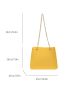 Neon Yellow Crocodile Embossed Chain Square Bag