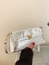 Metallic Crocodile Embossed Flap Square Bag