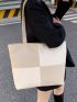 Colorblock Large Capacity Shopper Bag