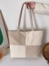 Colorblock Large Capacity Shopper Bag